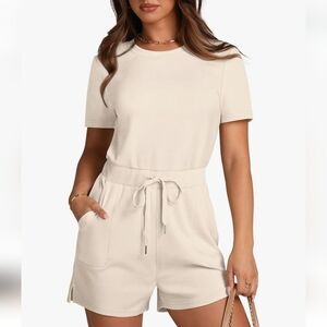 Xieerduo women's summer loose casual Rompers, sz L, short jumpsuit.